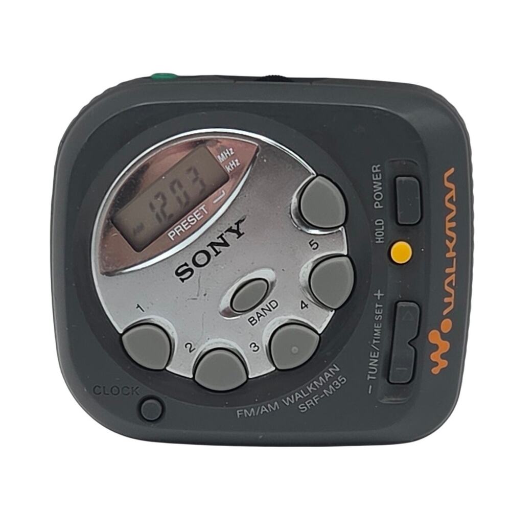 Sony SRF-M35 FM / AM Digital Walkman Radio Portable Tested Works Gray
